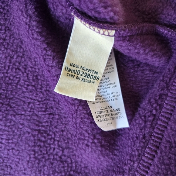 L.L. Bean Women's Purple Fleece Robe - Picture 7 of 8